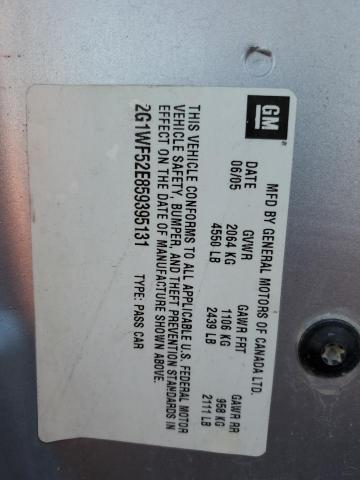 Photo 10 from auction – 2005 CHEVROLET IMPALA with VIN 2G1WF52E859395131
