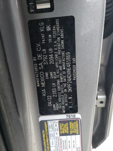 Photo 10 from auction – 2022 KIA FORTE FE with VIN 3KPF24ADXNE481869
