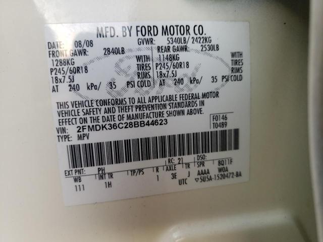 Photo 10 from auction – 2008 FORD EDGE SE with VIN 2FMDK36C28BB44623