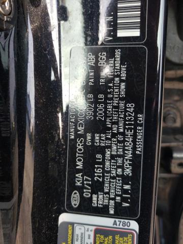 Photo 10 from auction – 2017 KIA FORTE EX with VIN 3KPFN4A84HE113248
