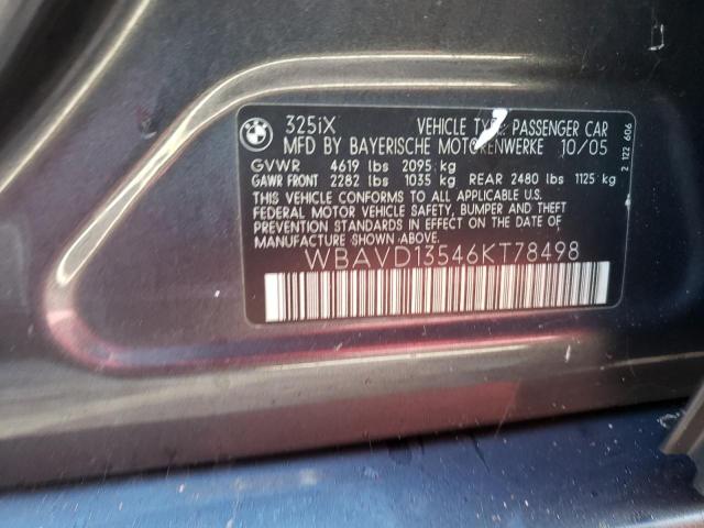 Photo 10 from auction – 2006 BMW 325 XI with VIN WBAVD13546KT78498
