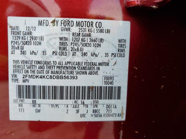Photo 10 from auction – 2013 FORD EDGE LIMIT with VIN 2FMDK4KC8DBB56393