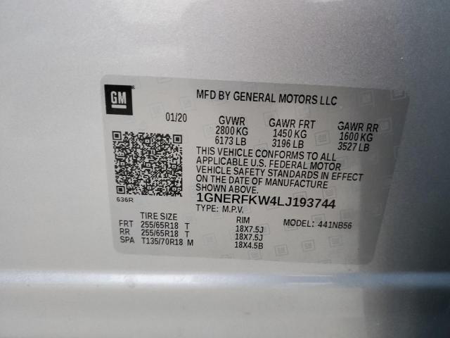 Photo 10 from auction – 2020 CHEVROLET TRAVERSE L with VIN 1GNERFKW4LJ193744