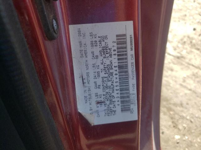 Photo 10 from auction – 2004 MITSUBISHI ECLIPSE SP with VIN 4A3AE55H04E118072