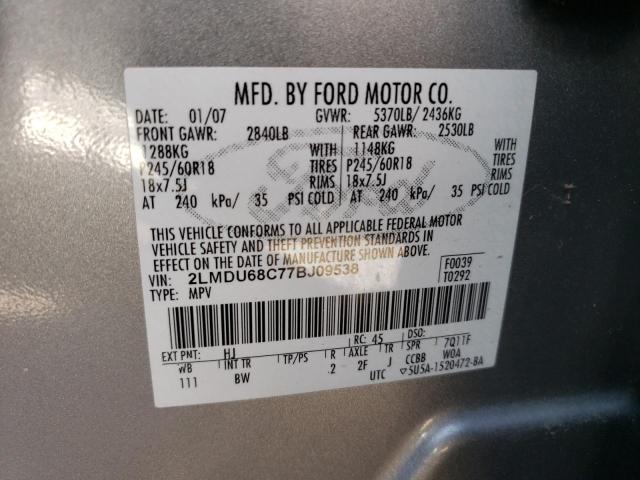 Photo 10 from auction – 2007 LINCOLN MKX with VIN 2LMDU68C77BJ09538