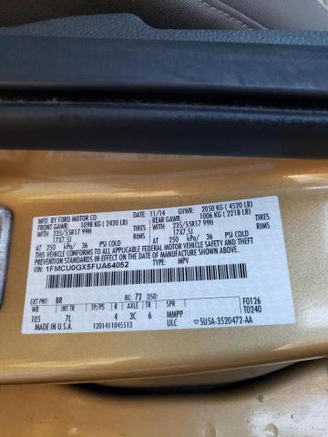 Photo 10 from auction – 2015 FORD ESCAPE SE with VIN 1FMCU0GX5FUA64052