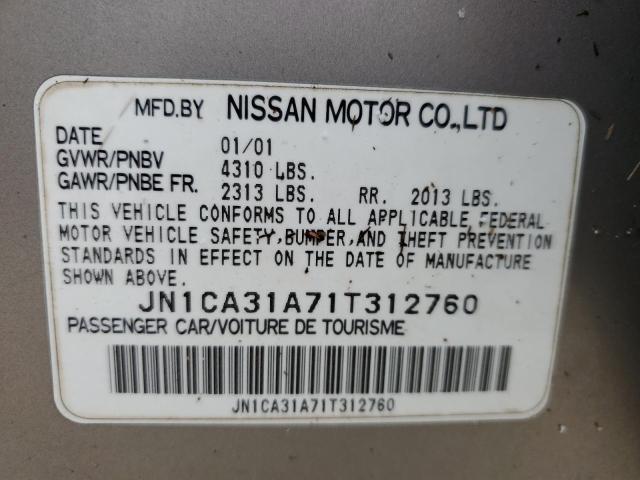 Photo 10 from auction – 2001 NISSAN MAXIMA GXE with VIN JN1CA31A71T312760