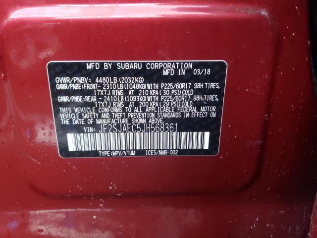 Photo 10 from auction – 2018 SUBARU FORESTER 2 with VIN JF2SJAEC5JH568361