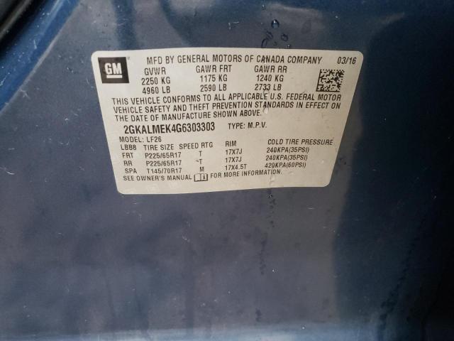 Photo 10 from auction – 2016 GMC TERRAIN SL with VIN 2GKALMEK4G6303303