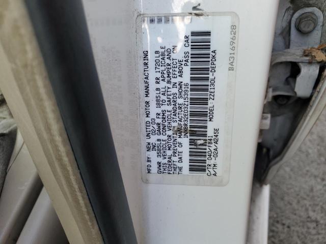 Photo 10 from auction – 2003 TOYOTA COROLLA CE with VIN 1NXBR32E03Z153916