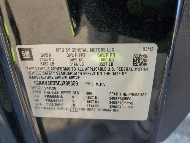 Photo 10 from auction – 2012 CHEVROLET TRAVERSE L with VIN 1GNKVJED5CJ289359