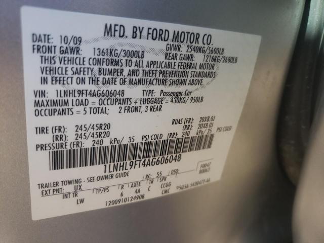 Photo 10 from auction – 2010 LINCOLN MKS with VIN 1LNHL9FT4AG606048