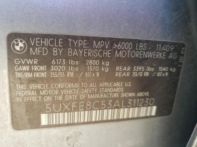 Photo 10 from auction – 2010 BMW X5 XDRIVE4 with VIN 5UXFE8C53AL311230