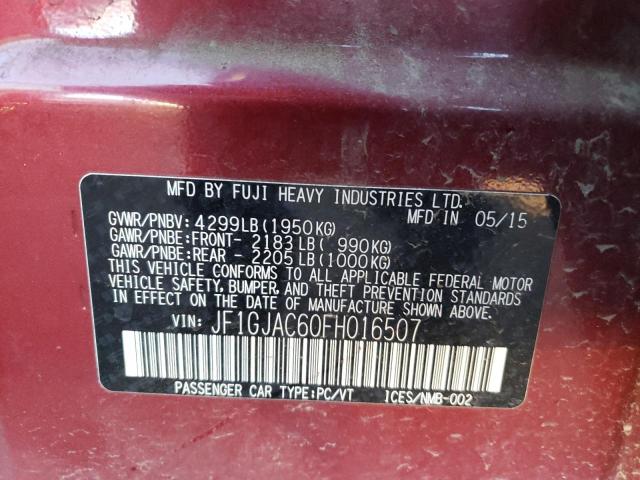Photo 10 from auction – 2015 SUBARU IMPREZA PR with VIN JF1GJAC60FH016507