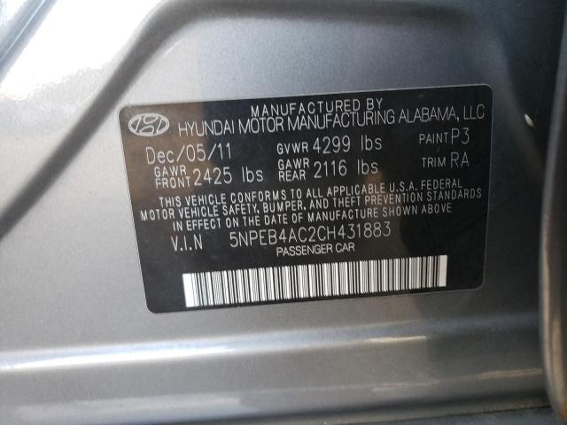 Photo 10 from auction – 2012 HYUNDAI SONATA GLS with VIN 5NPEB4AC2CH431883