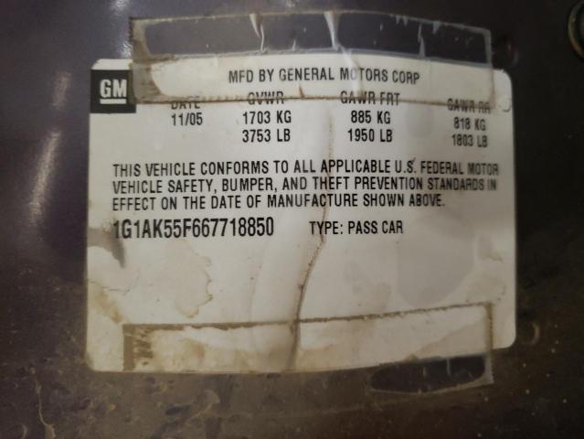 Photo 10 from auction – 2006 CHEVROLET COBALT LS with VIN 1G1AK55F667718850