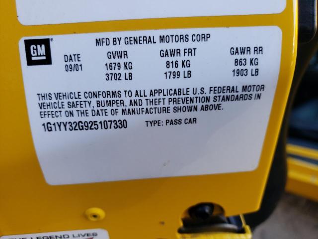 Photo 10 from auction – 2002 CHEVROLET CORVETTE with VIN 1G1YY32G925107330