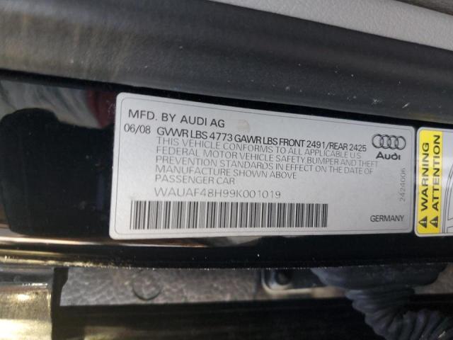 Photo 10 from auction – 2009 AUDI A4 2.0T CA with VIN WAUAF48H99K001019