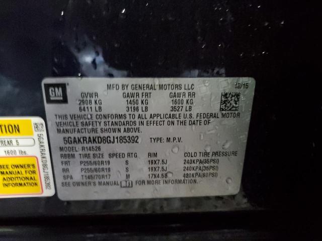 Photo 10 from auction – 2016 BUICK ENCLAVE with VIN 5GAKRAKD8GJ185392