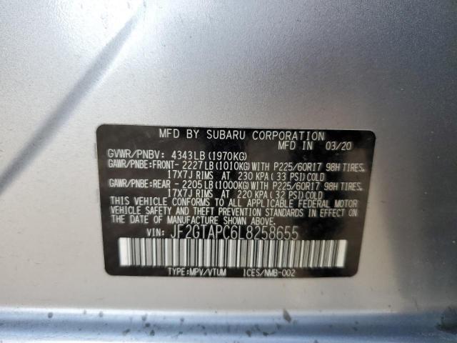 Photo 10 from auction – 2020 SUBARU CROSSTREK with VIN JF2GTAPC6L8258655