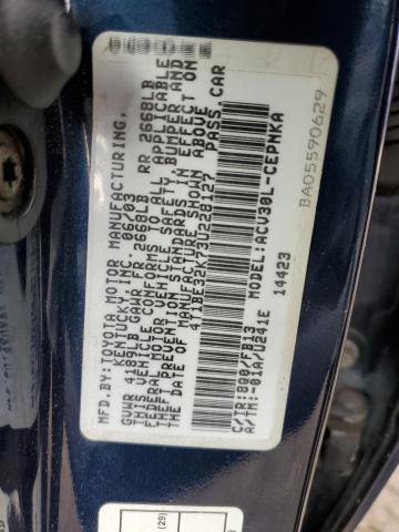 Photo 10 from auction – 2003 TOYOTA CAMRY LE with VIN 4T1BE32K73U228127