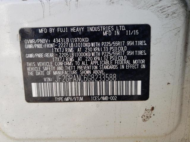 Photo 10 from auction – 2016 SUBARU CROSSTREK with VIN JF2GPANC6G8233588
