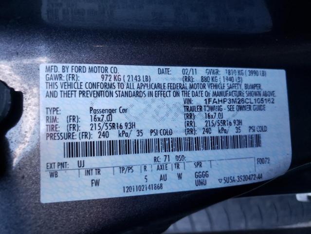 Photo 10 from auction – 2012 FORD FOCUS SEL with VIN 1FAHP3M26CL105162