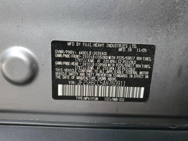 Photo 10 from auction – 2010 SUBARU FORESTER X with VIN JF2SH6CC5AH760911
