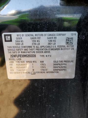Photo 10 from auction – 2017 CHEVROLET EQUINOX LT with VIN 2GNFLFE38H6260339