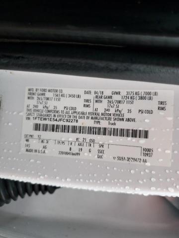 Photo 10 from auction – 2018 FORD F150 SUPER with VIN 1FTEW1E54JFC92278