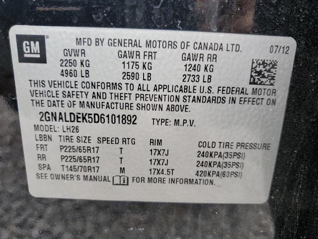 Photo 10 from auction – 2013 CHEVROLET EQUINOX LT with VIN 2GNALDEK5D6101892