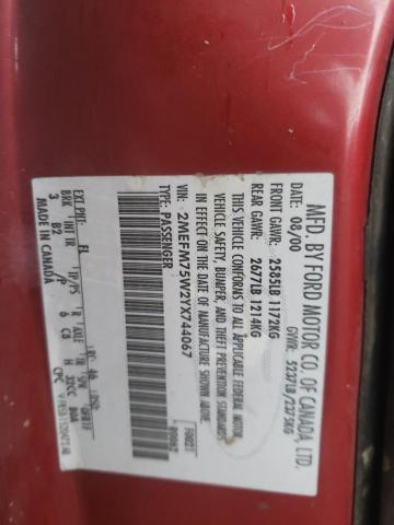 Photo 10 from auction – 2000 MERCURY GRAND MARQ with VIN 2MEFM75W2YX744067