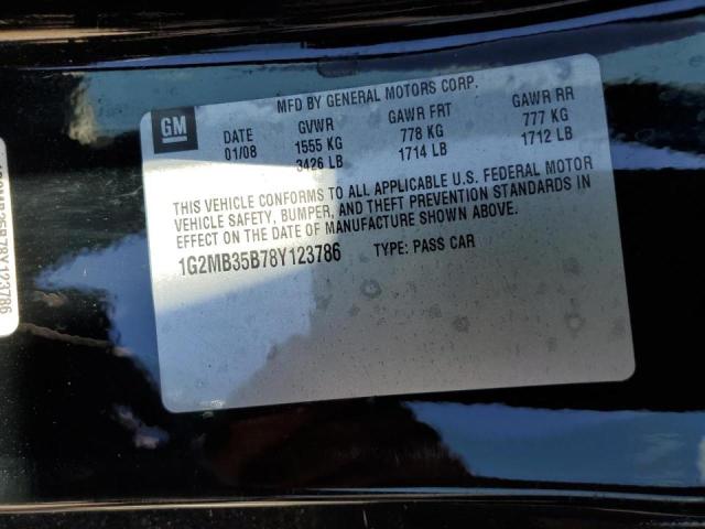Photo 10 from auction – 2008 PONTIAC SOLSTICE with VIN 1G2MB35B78Y123786