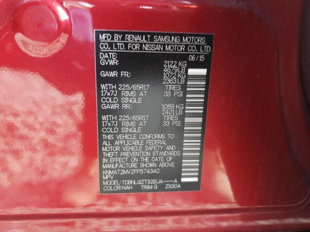 Photo 10 from auction – 2015 NISSAN ROGUE S with VIN KNMAT2MV2FP574340