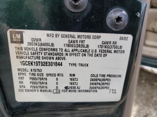 Photo 10 from auction – 2002 CHEVROLET SILVERADO with VIN 1GCEK19T92E301844