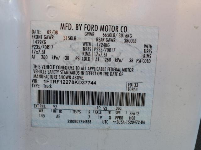 Photo 10 from auction – 2008 FORD F150 with VIN 1FTRF12278KD37744