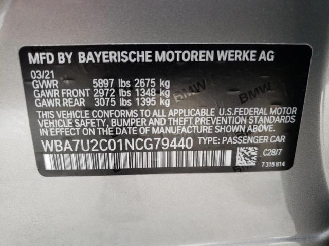 Photo 10 from auction – 2022 BMW 750 XI with VIN WBA7U2C01NCG79440