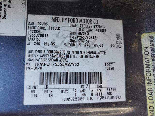 Photo 10 from auction – 2005 FORD EXPEDITION with VIN 1FMFU17555LA87952