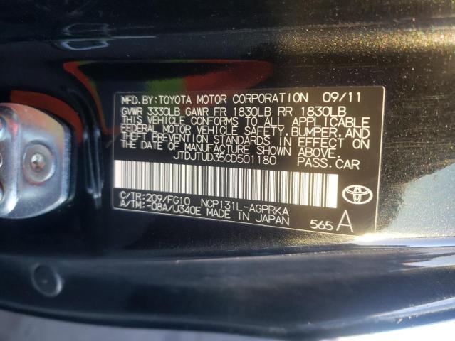 Photo 10 from auction – 2012 TOYOTA YARIS with VIN JTDJTUD35CD501180