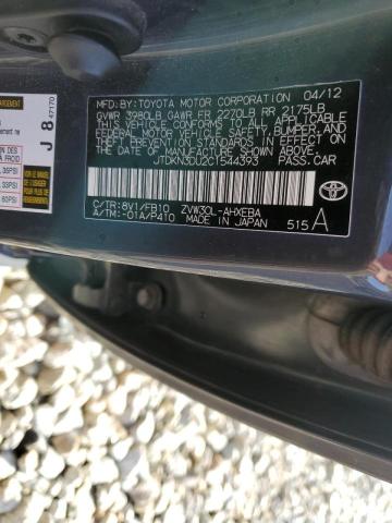 Photo 10 from auction – 2012 TOYOTA PRIUS with VIN JTDKN3DU2C1544393