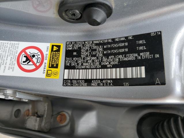 Photo 10 from auction – 2014 TOYOTA HIGHLANDER with VIN 5TDZARFH6ES007304