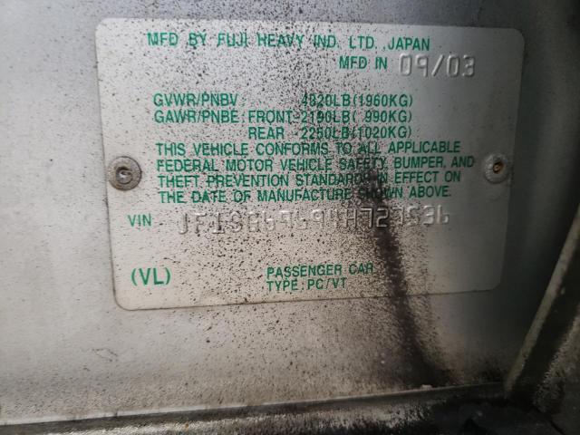 Photo 10 from auction – 2004 SUBARU FORESTER 2 with VIN JF1SG69694H727536
