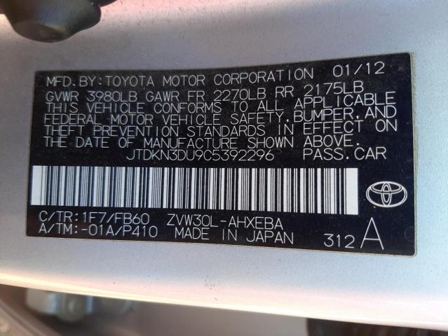 Zdjęcie 10 z aukcji – 2012 TOYOTA PRIUS z VIN JTDKN3DU9C5392296