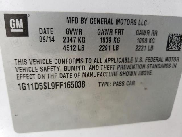 Photo 10 from auction – 2015 CHEVROLET MALIBU 2LT with VIN 1G11D5SL9FF165038