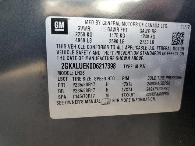 Photo 10 from auction – 2013 GMC TERRAIN SL with VIN 2GKALUEK0D6217398