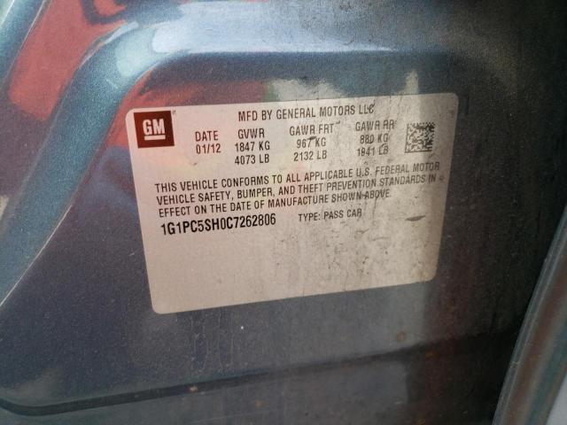 Photo 10 from auction – 2012 CHEVROLET CRUZE LS with VIN 1G1PC5SH0C7262806