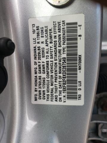 Photo 10 from auction – 2013 HONDA CIVIC EX with VIN 19XFB2F8XDE287549
