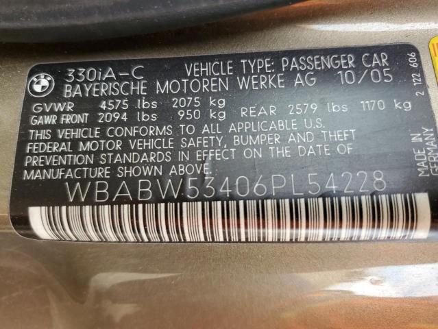 Photo 10 from auction – 2006 BMW 330 CI with VIN WBABW53406PL54228