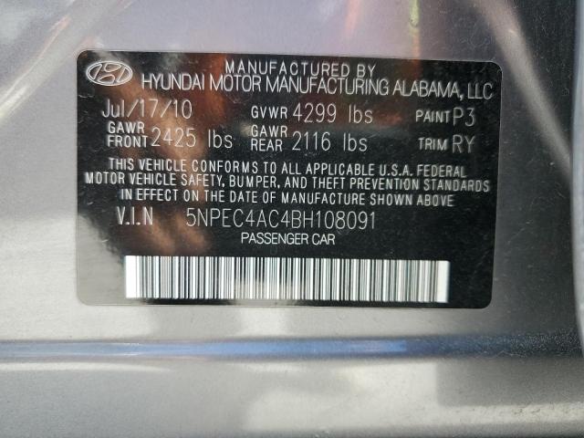 Photo 10 from auction – 2011 HYUNDAI SONATA SE with VIN 5NPEC4AC4BH108091