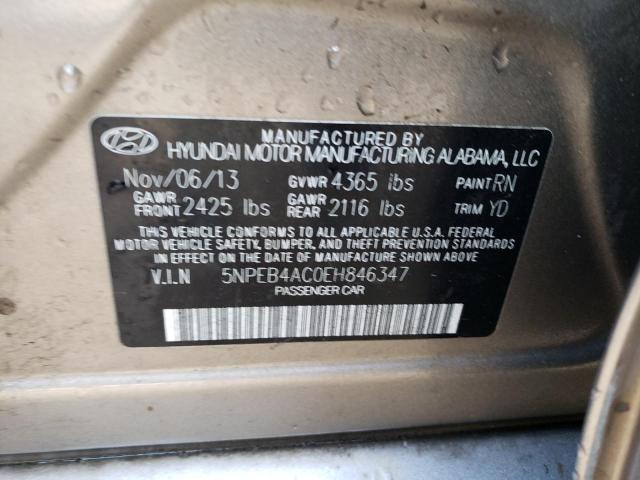 Photo 10 from auction – 2014 HYUNDAI SONATA GLS with VIN 5NPEB4AC0EH846347